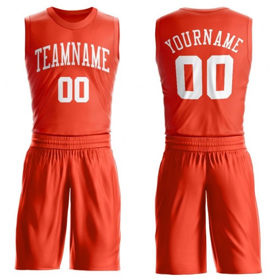 Custom Orange White Round Neck Suit Basketball Jersey Custom Orange White Round Neck Suit Basketball Jersey