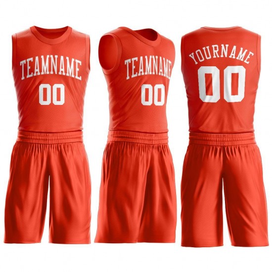 Custom Orange White Round Neck Suit Basketball Jersey Custom Orange White Round Neck Suit Basketball Jersey