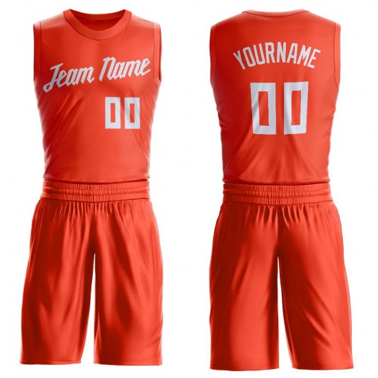 Custom Orange White Round Neck Suit Basketball Jersey Custom Orange White Round Neck Suit Basketball Jersey