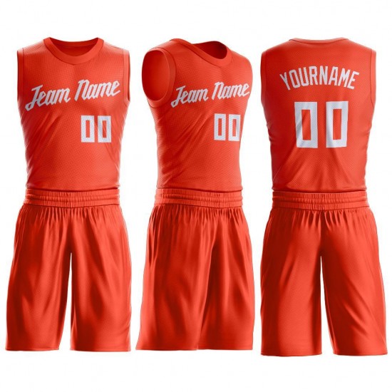 Custom Orange White Round Neck Suit Basketball Jersey Custom Orange White Round Neck Suit Basketball Jersey