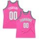 Custom Pink White-Kelly Green Authentic Throwback Basketball Jersey Custom Pink White-Kelly Green Authentic Throwback Basketball Jersey