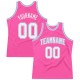 Custom Pink White-Light Blue Authentic Throwback Basketball Jersey Custom Pink White-Light Blue Authentic Throwback Basketball Jersey