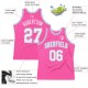 Custom Pink White-Light Blue Authentic Throwback Basketball Jersey Custom Pink White-Light Blue Authentic Throwback Basketball Jersey
