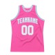 Custom Pink White-Light Blue Authentic Throwback Basketball Jersey Custom Pink White-Light Blue Authentic Throwback Basketball Jersey