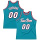 Custom Teal White-Red Authentic Throwback Basketball Jersey Custom Teal White-Red Authentic Throwback Basketball Jersey