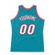 Custom Teal White-Red Authentic Throwback Basketball Jersey Custom Teal White-Red Authentic Throwback Basketball Jersey