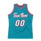 Custom Teal White-Red Authentic Throwback Basketball Jersey Custom Teal White-Red Authentic Throwback Basketball Jersey