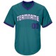 Custom Aqua Purple-White Authentic Throwback Rib-Knit Baseball Jersey Shirt Custom Aqua Purple-White Authentic Throwback Rib-Knit Baseball Jersey Shirt
