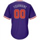 Custom Purple Orange-Gray Authentic Throwback Rib-Knit Baseball Jersey Shirt