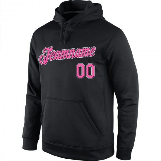 Custom Stitched Black Pink-White Sports Pullover Sweatshirt Hoodie Custom Stitched Black Pink-White Sports Pullover Sweatshirt Hoodie