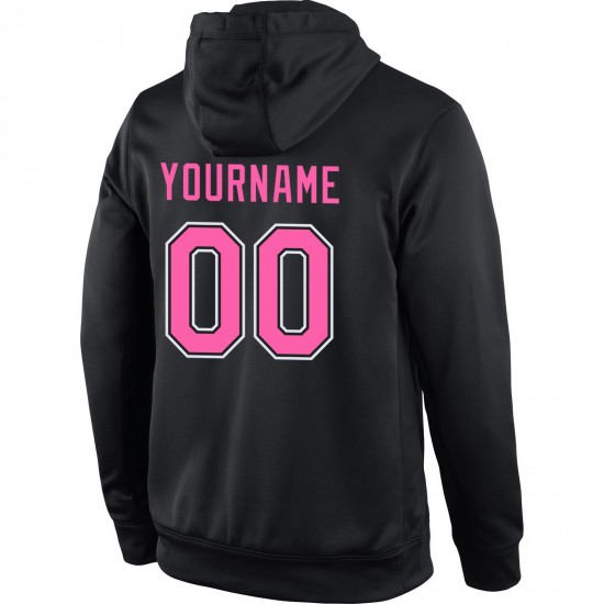 Custom Stitched Black Pink-White Sports Pullover Sweatshirt Hoodie Custom Stitched Black Pink-White Sports Pullover Sweatshirt Hoodie