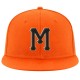 Custom Orange Black-Old Gold Stitched Adjustable Snapback Hat