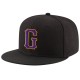 Custom Black Purple-Gold Stitched Adjustable Snapback Hat Custom Black Purple-Gold Stitched Adjustable Snapback Hat