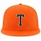 Custom Orange Black-White Stitched Adjustable Snapback Hat