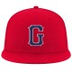 Custom Red Navy-White Stitched Adjustable Snapback Hat