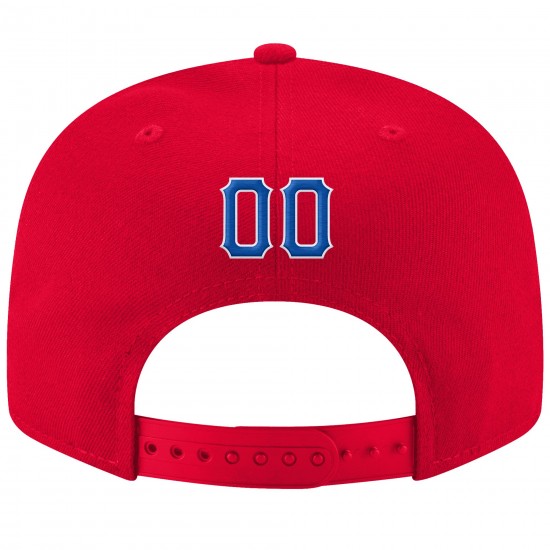 Custom Red Royal-White Stitched Adjustable Snapback Hat
