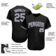 Custom Black Gray-Purple Authentic Baseball Jersey Custom Black Gray-Purple Authentic Baseball Jersey
