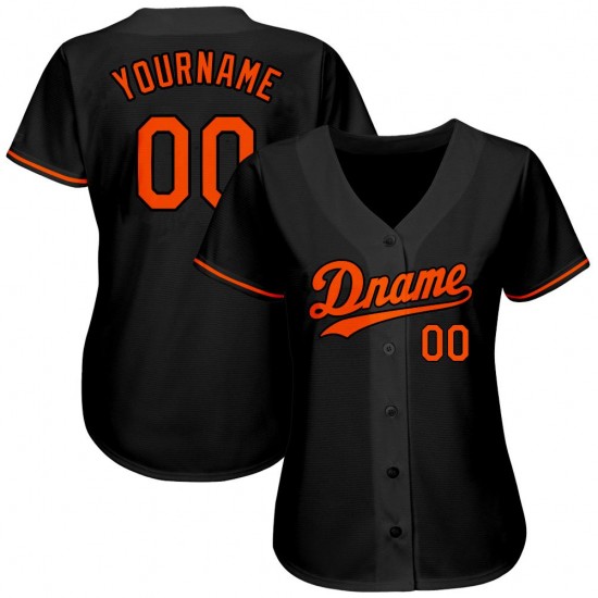 Custom Black Orange Authentic Baseball Jersey Custom Black Orange Authentic Baseball Jersey