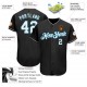 Custom Black White-Panther Blue Authentic Baseball Jersey Custom Black White-Panther Blue Authentic Baseball Jersey