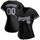 Custom Black Gray-Purple Authentic Baseball Jersey Custom Black Gray-Purple Authentic Baseball Jersey