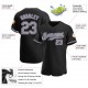 Custom Black Gray-Purple Authentic Baseball Jersey Custom Black Gray-Purple Authentic Baseball Jersey