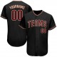 Custom Black Crimson-Khaki Authentic Baseball Jersey Custom Black Crimson-Khaki Authentic Baseball Jersey