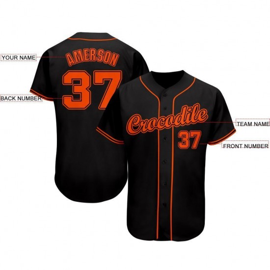 Custom Black Orange Baseball Jersey Custom Black Orange Baseball Jersey
