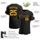 Custom Black Gold-Black Authentic Baseball Jersey Custom Black Gold-Black Authentic Baseball Jersey