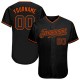 Custom Black Black-Orange Authentic Baseball Jersey Custom Black Black-Orange Authentic Baseball Jersey