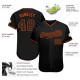 Custom Black Black-Orange Authentic Baseball Jersey Custom Black Black-Orange Authentic Baseball Jersey