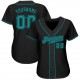 Custom Black Aqua Authentic Baseball Jersey Custom Black Aqua Authentic Baseball Jersey