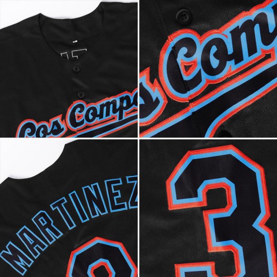 Custom Black Aqua Authentic Baseball Jersey Custom Black Aqua Authentic Baseball Jersey