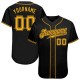 Custom Black Gold Authentic Baseball Jersey Custom Black Gold Authentic Baseball Jersey