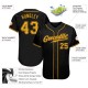 Custom Black Gold Authentic Baseball Jersey Custom Black Gold Authentic Baseball Jersey