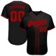 Custom Black Red Authentic Baseball Jersey Custom Black Red Authentic Baseball Jersey