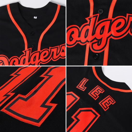 Custom Black Red Authentic Baseball Jersey Custom Black Red Authentic Baseball Jersey