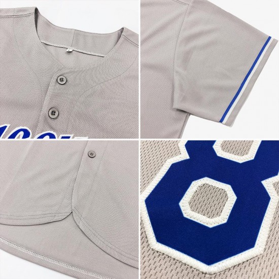 Custom Gray Navy-White Authentic Baseball Jersey Custom Gray Navy-White Authentic Baseball Jersey