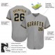 Custom Gray Navy-Old Gold Authentic Baseball Jersey Custom Gray Navy-Old Gold Authentic Baseball Jersey