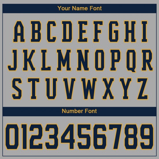 Custom Gray Navy-Old Gold Authentic Baseball Jersey Custom Gray Navy-Old Gold Authentic Baseball Jersey