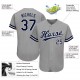 Custom Gray Navy-White Authentic Baseball Jersey Custom Gray Navy-White Authentic Baseball Jersey