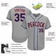 Custom Gray Royal-Orange Authentic Baseball Jersey Custom Gray Royal-Orange Authentic Baseball Jersey