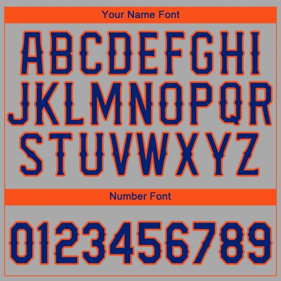 Custom Gray Royal-Orange Authentic Baseball Jersey Custom Gray Royal-Orange Authentic Baseball Jersey