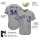 Custom Gray Royal-White Authentic Baseball Jersey Custom Gray Royal-White Authentic Baseball Jersey