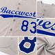 Custom Gray Royal-White Authentic Baseball Jersey Custom Gray Royal-White Authentic Baseball Jersey