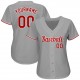 Custom Gray Red-White Authentic Baseball Jersey Custom Gray Red-White Authentic Baseball Jersey