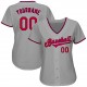 Custom Gray Red-Navy Authentic Baseball Jersey Custom Gray Red-Navy Authentic Baseball Jersey