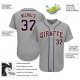 Custom Gray Navy-Orange Authentic Baseball Jersey Custom Gray Navy-Orange Authentic Baseball Jersey
