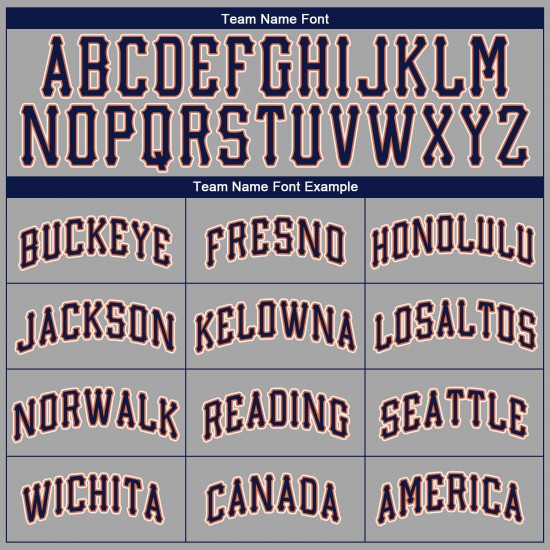 Custom Gray Navy-Orange Authentic Baseball Jersey Custom Gray Navy-Orange Authentic Baseball Jersey