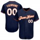 Custom Navy White-Orange Authentic Baseball Jersey Custom Navy White-Orange Authentic Baseball Jersey