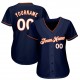 Custom Navy White-Orange Authentic Baseball Jersey Custom Navy White-Orange Authentic Baseball Jersey